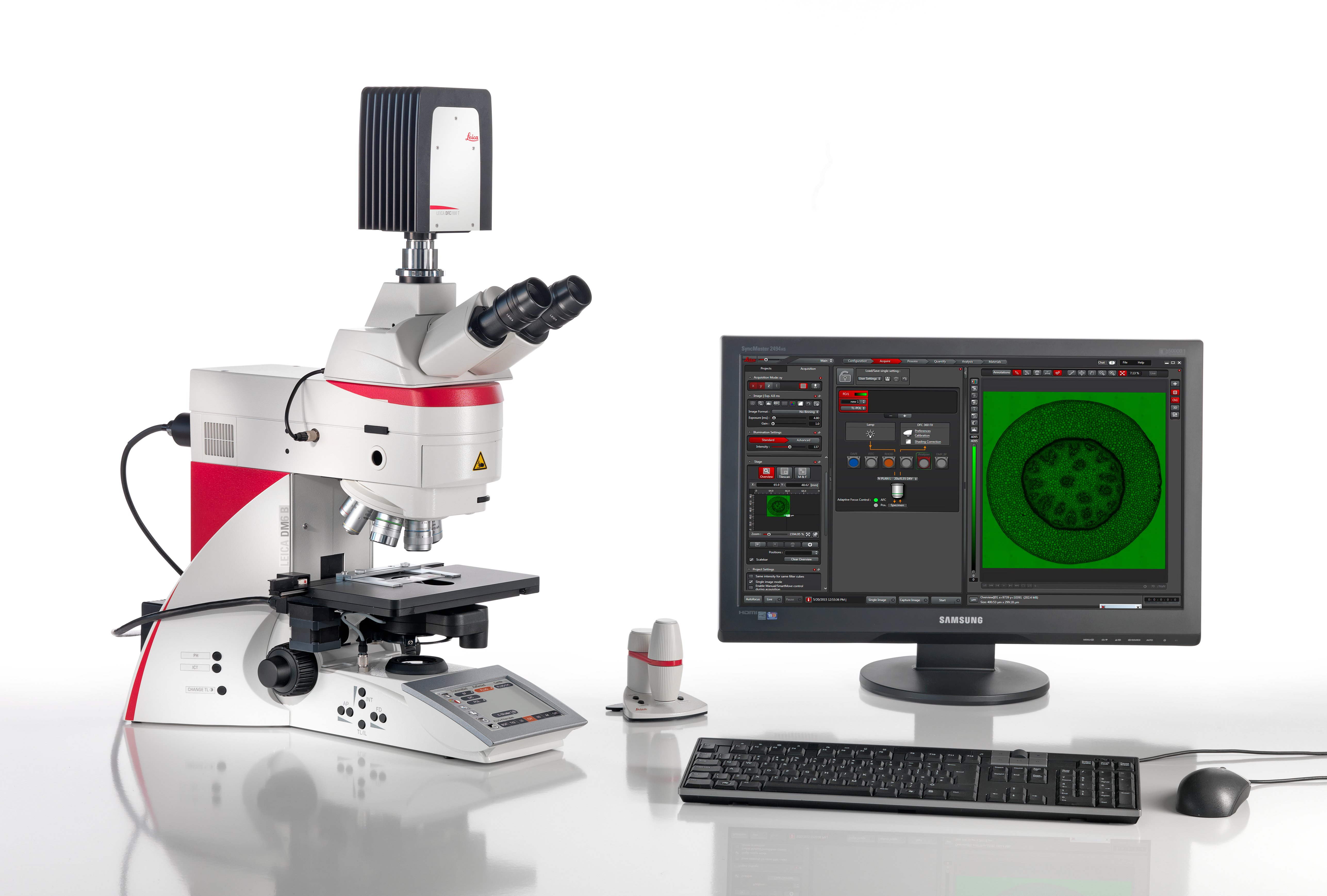 The Leica LAS X Widefield System performs workflow-guided advanced image analysis and includes a full range of image enhancement tools.