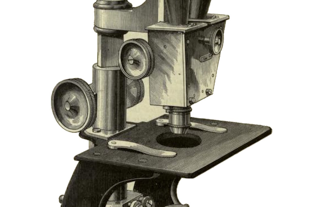 [Translate to chinese:] A portion of an early binocular microscope developed by John Leonhard Riddel in the early 1850s. Early_binocular_microscope_by_John_Leonhard_Riddel_teaser.jpg