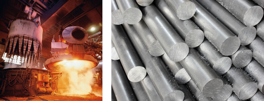 [Translate to chinese:] Metal foundry showing the steelworks where components like steel rod can be produced.