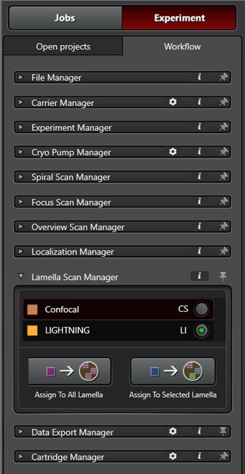 LIGHTNING is fully embedded into the Coral Cryo software workflow. 