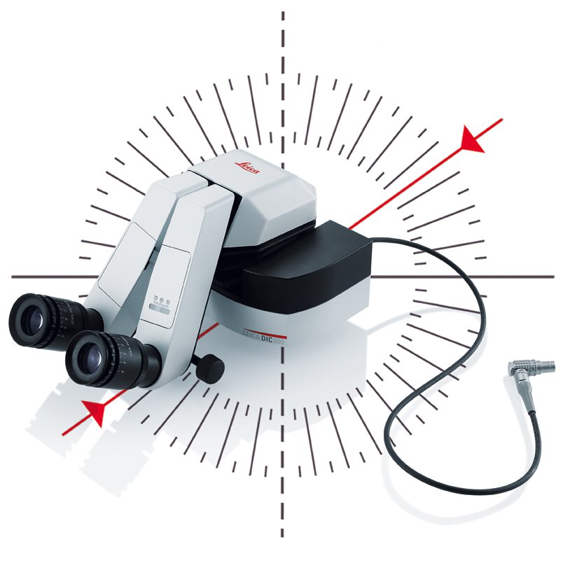 Il modulo Leica DIC800 per visualizzare i dati delle immagini direttamente nell'oculare del microscopio 