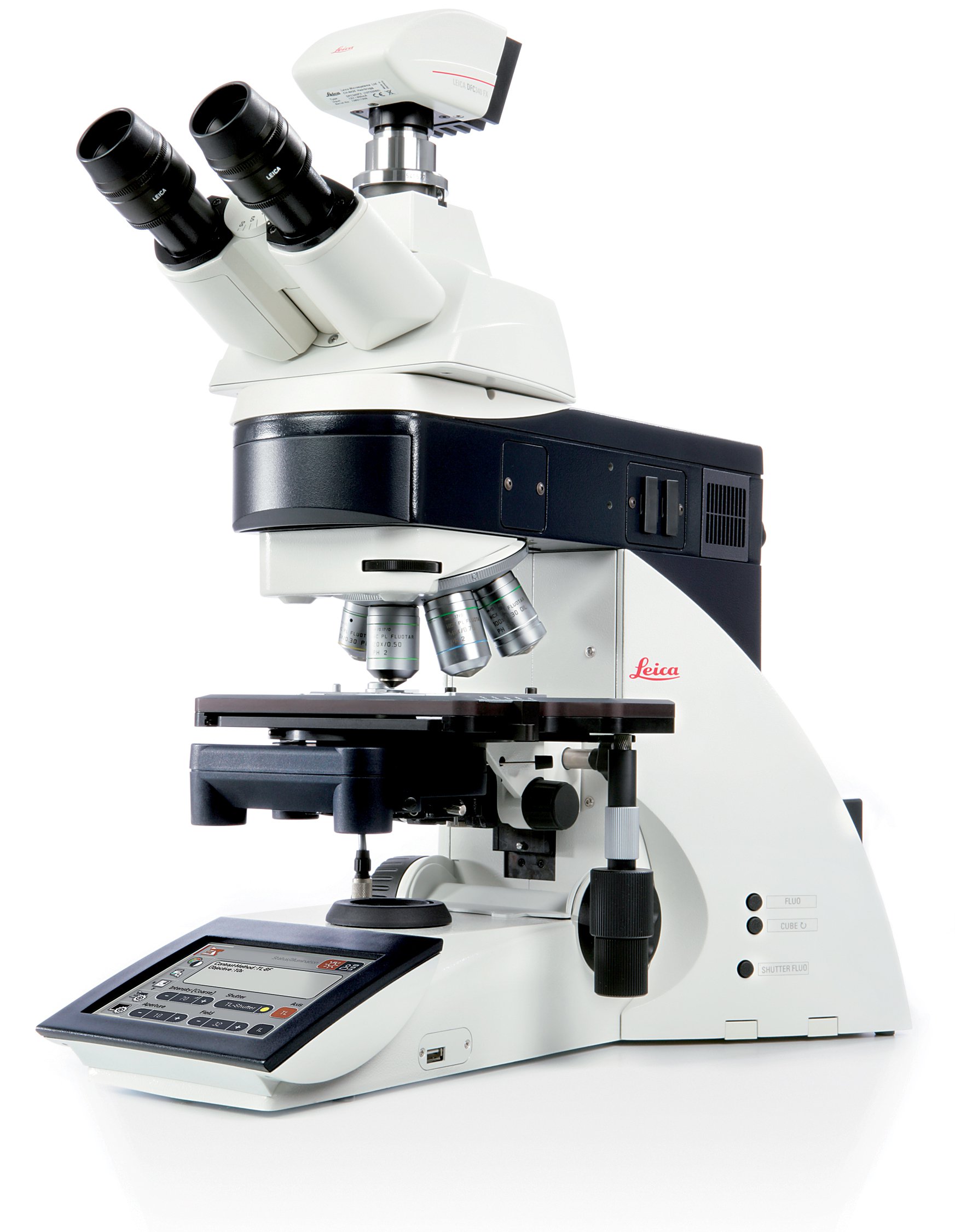A automação inteligente adapta o Leica DM5500 B a aplicações específicas, usando uma variedade de gerenciadores eletrônicos. A automação inteligente adapta o Leica DM5500 B a aplicações específicas, usando uma variedade de gerenciadores eletrônicos.