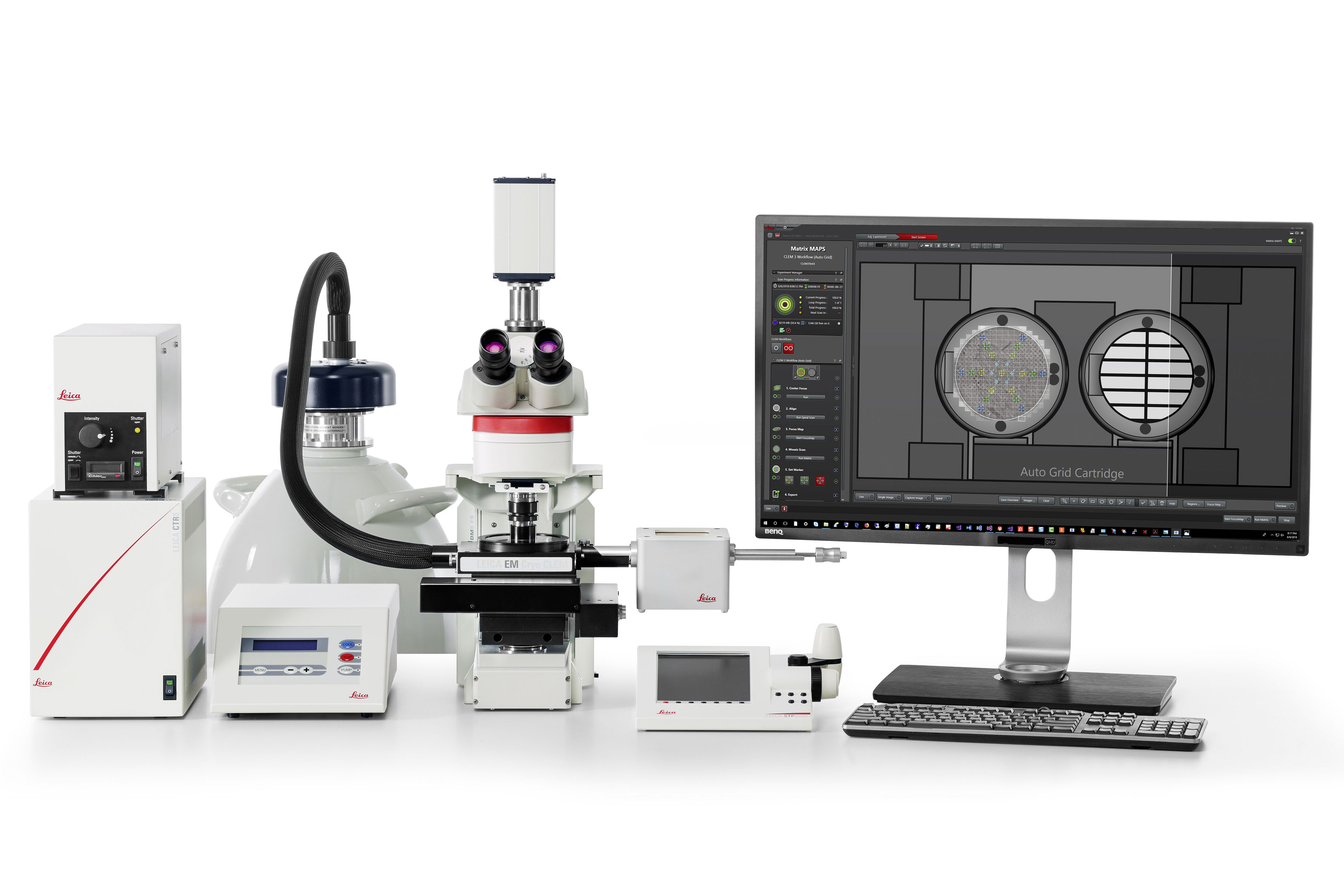 ライカ正立デジタル顕微鏡 DM6 FS を組み合わせたライカ EM Cryo CLEM システム