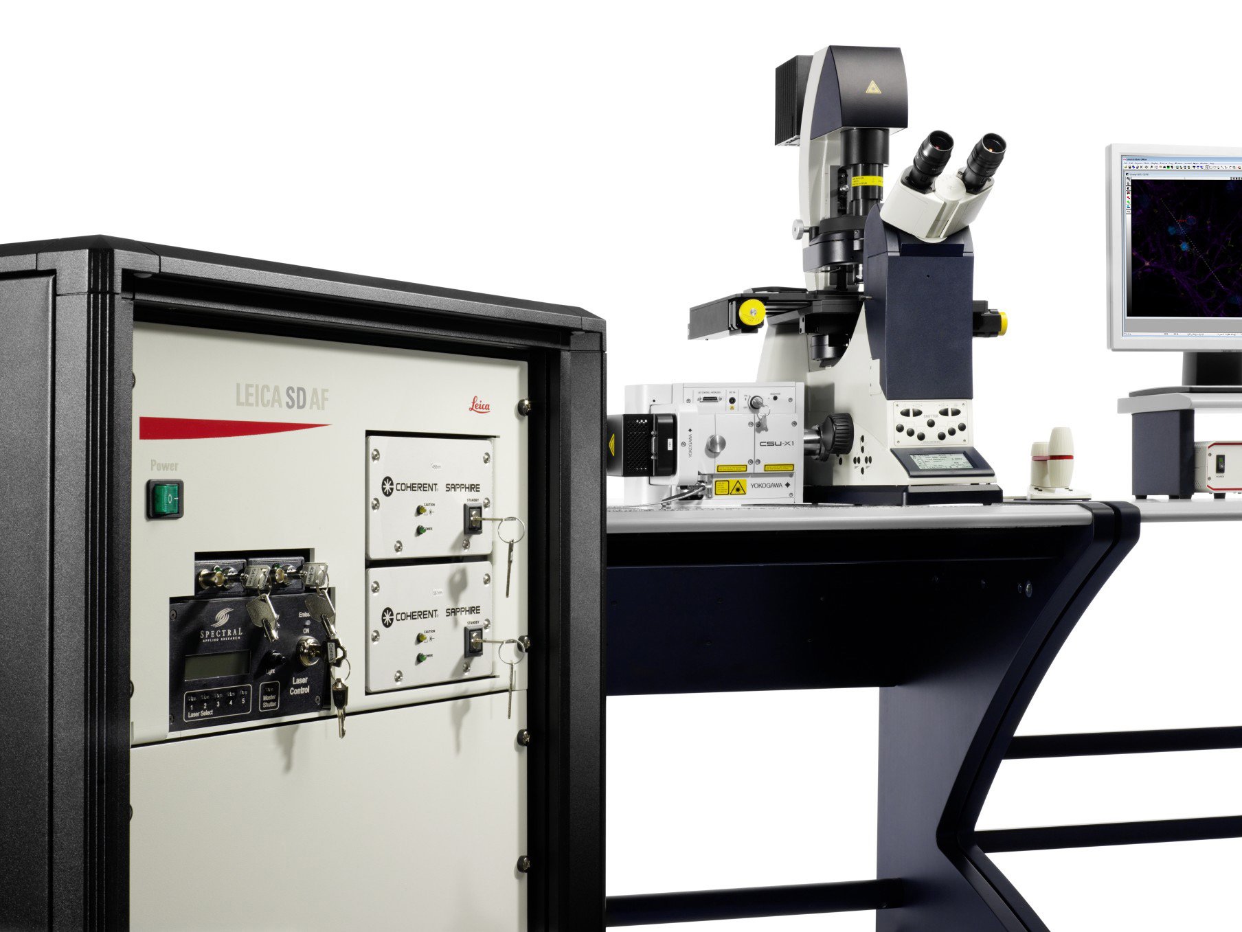 Sistema de disco giratorio para la obtención de imágenes confocales de alta velocidad en células viva – Leica SD AF
