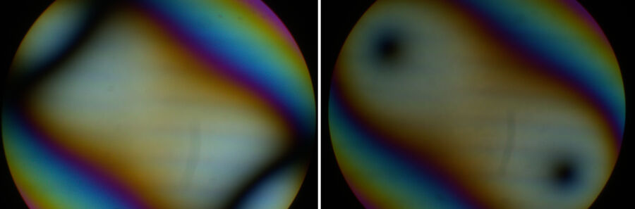 Muscovite with linear and circulary polarized light