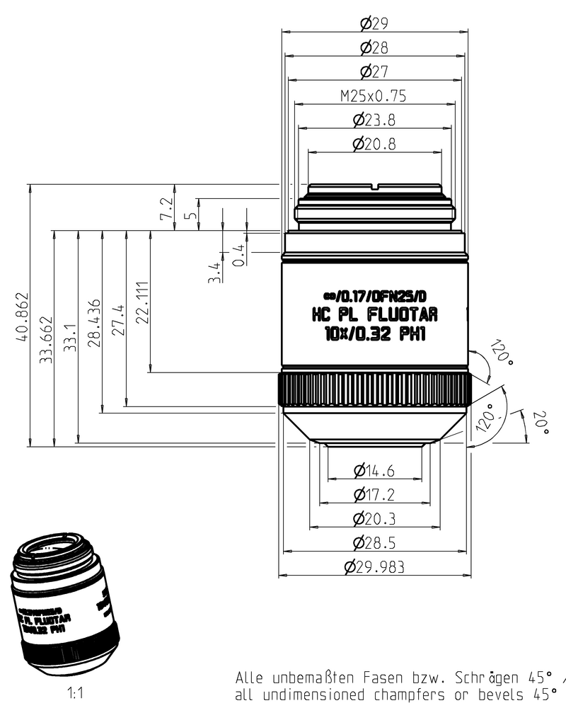HC PL FLUOTAR 10x/0,32 PH1