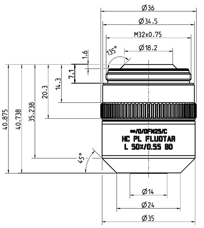 HC PL FLUOTAR L 50x/0.55 BD