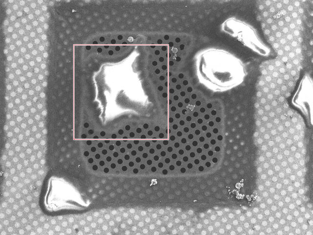 同じ細胞をThermo Scientific社 Aquilos上で可視化、座標マーカーを使用して再配置。