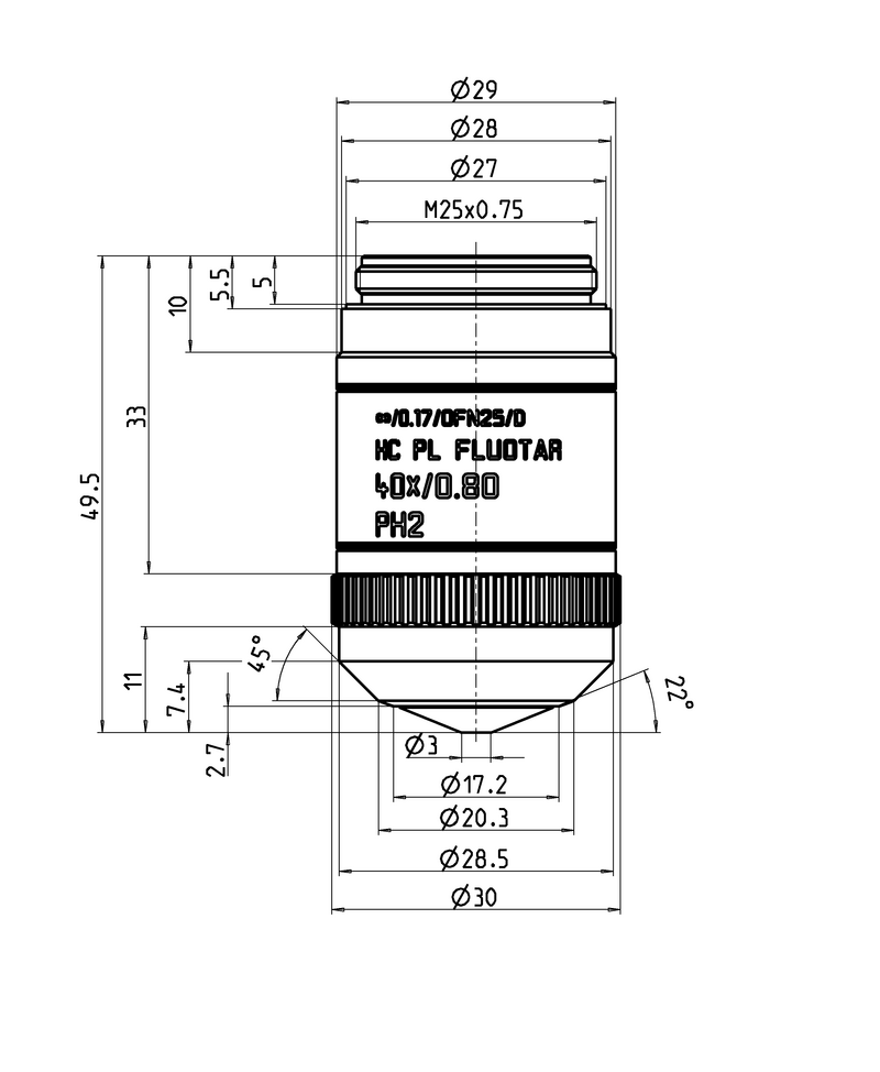 HC PL FLUOTAR 40x/0,80 PH2
