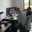 Manuel Gunkel (left) from EMBL Heidelberg and Jan De Bock (right, Leica Microsystems) testing the CORAL Cryo workflow for confocal imaging under cryo conditions