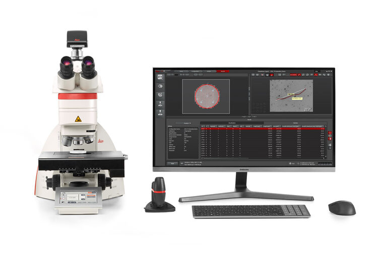 DM6 M microscope with K3 camera and Cleanliness Expert software.