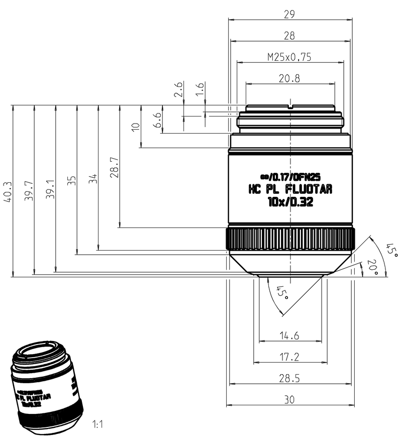 HC PL FLUOTAR 10x/0,32