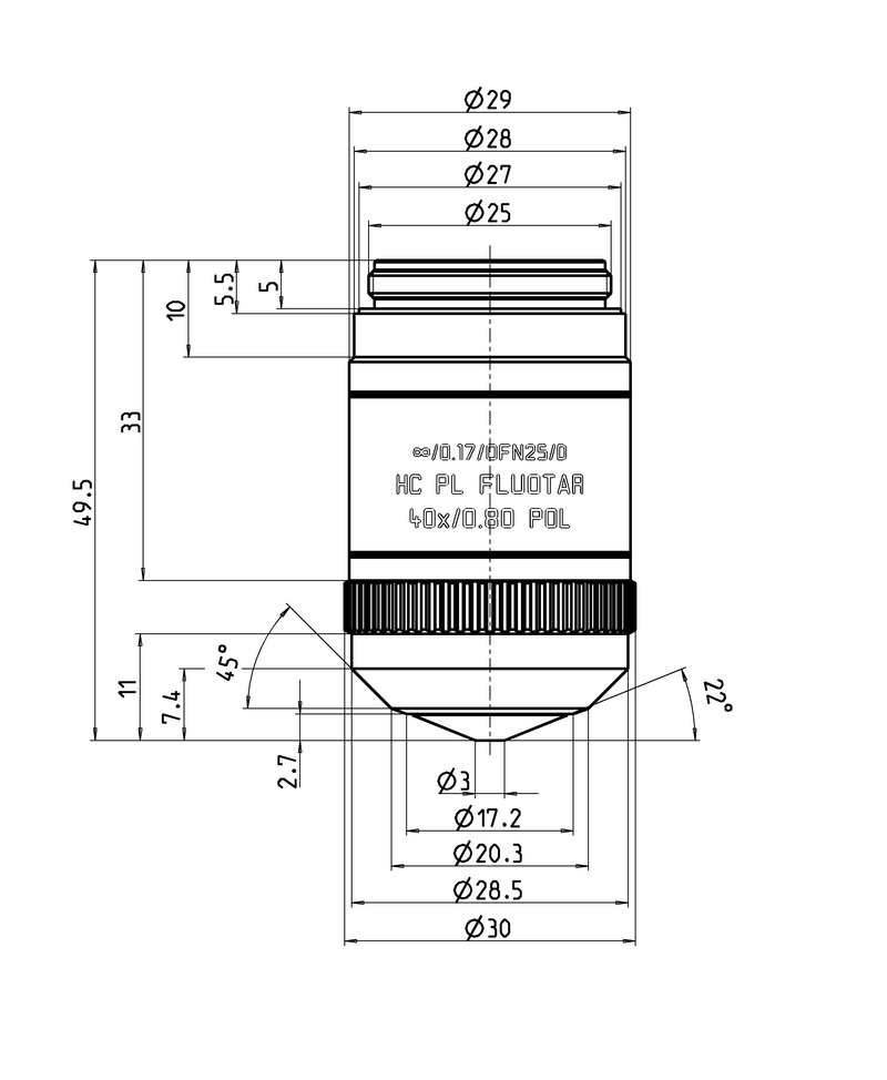 HC PL FLUOTAR 40x/0,80 POL