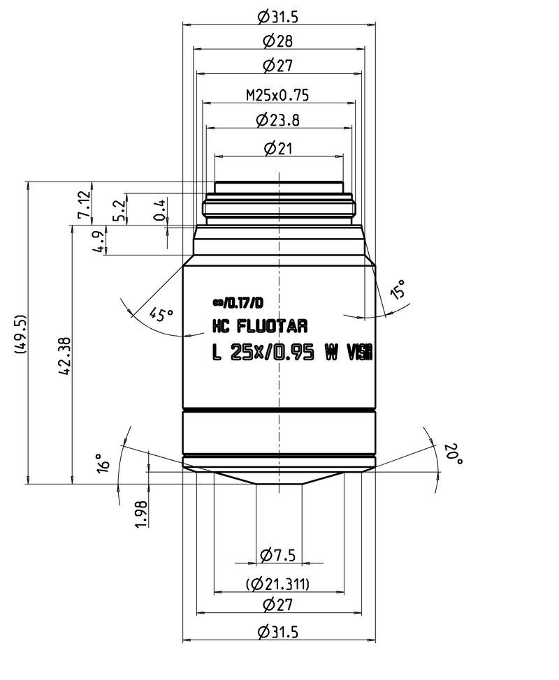 HC FLUOTAR L 25x/0,95 W VISIR