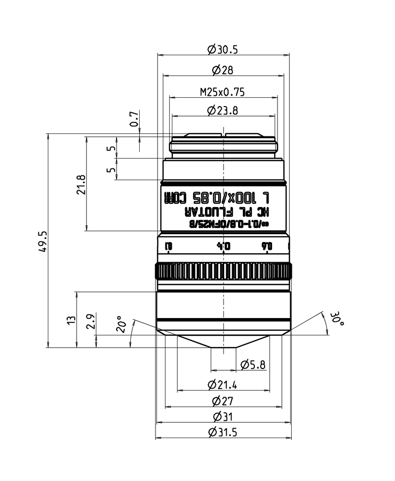 HC PL FLUOTAR L 100x/0,85 CORR