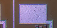 Inspection of an IC-patterned semiconductor. Image of the same region acquired with oblique illumination.