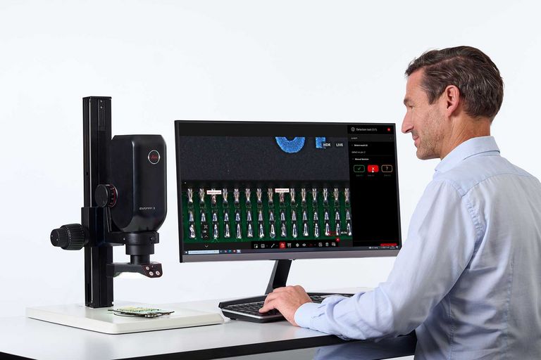 AI-powered inspection performed directly on-site with no need for a cloud connection. 