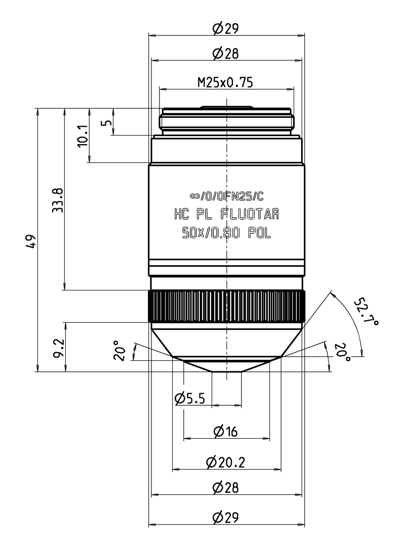 HC PL FLUOTAR 50x/0,80 POL