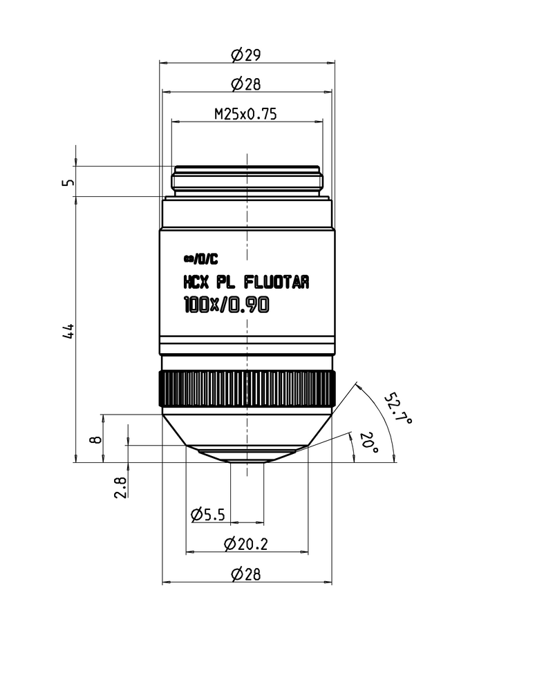 HC PL FLUOTAR 100x/0,90
