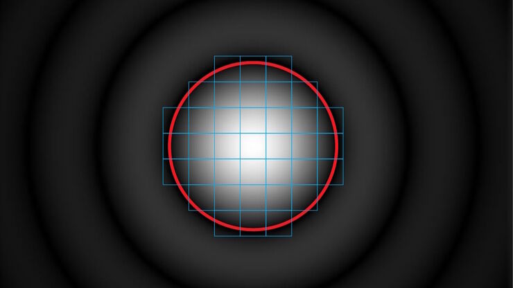 Pinhole diameter and diffraction pattern.