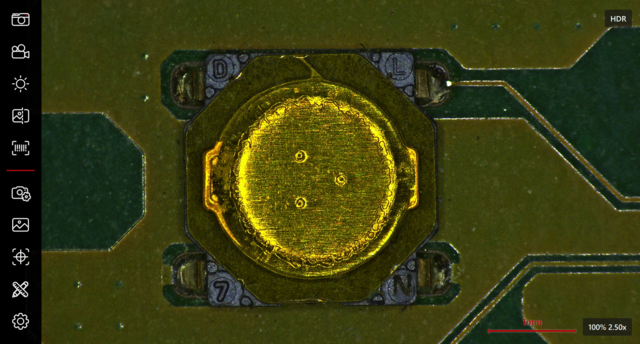 Immagine di un componente elettronico con HDR