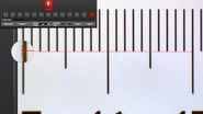 Example of calibrating a microscope at a higher magnification value using a stage micrometer.