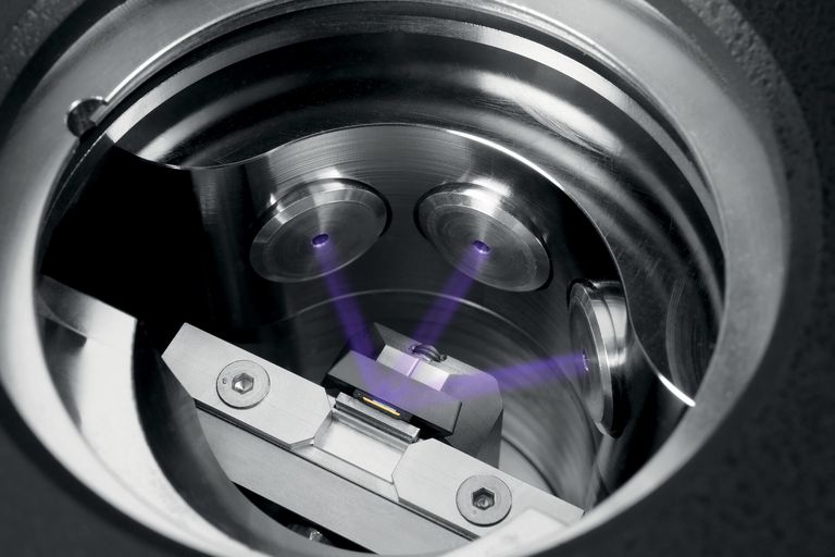 Triple ion beam aligned with sample and standard mask