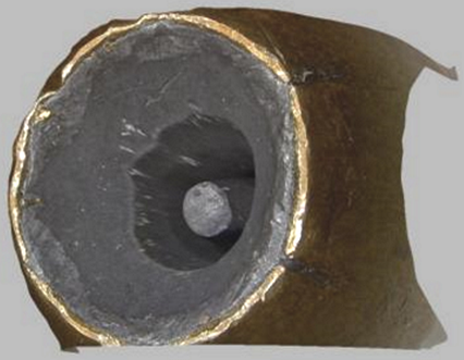 Multi-focus image in 3D of a bullet nose.