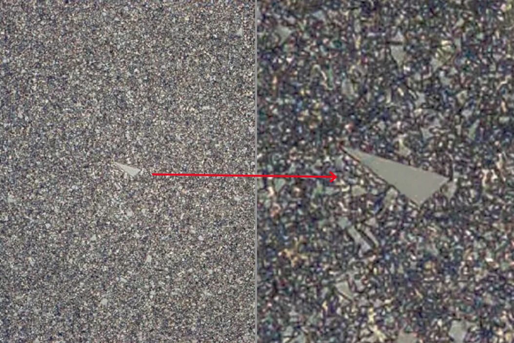 These images show the microstructure of a hard metal with 10% cobalt which is used for heavy-duty tools. The large increase in magnification of the right image (compared to the left) has a risk of being outside the useful range or, in other words, empty magnification. Microstructure_of_a_hard_metal_which_is_used_for_heavy-duty_tools.jpg