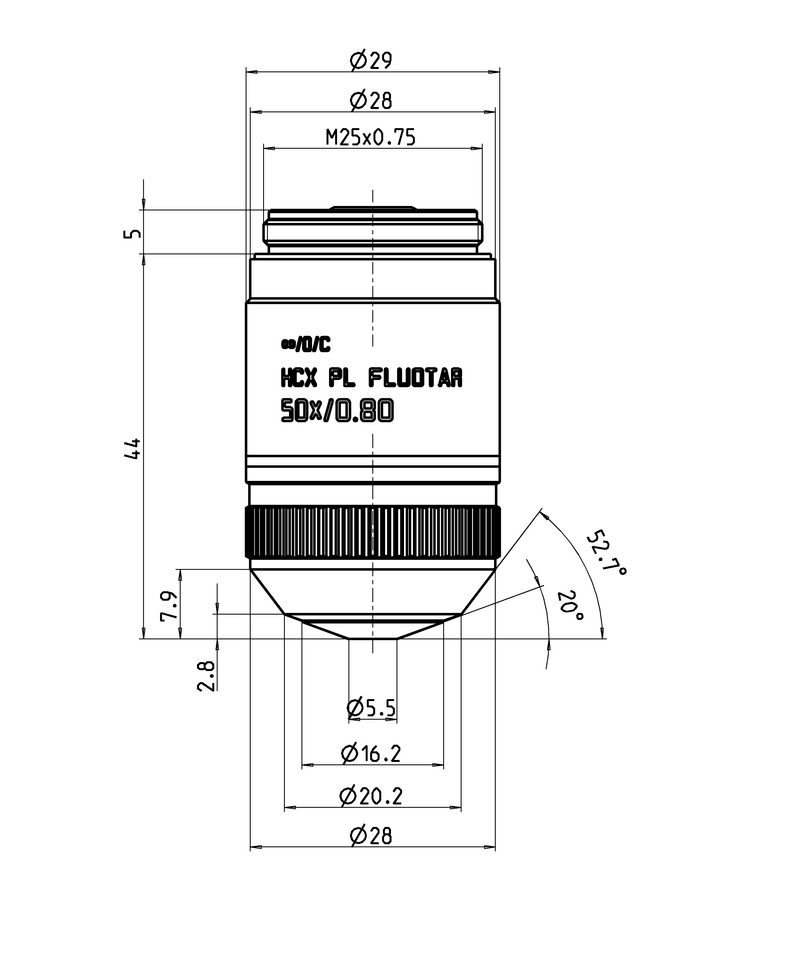 HC PL FLUOTAR 50x/0,80 