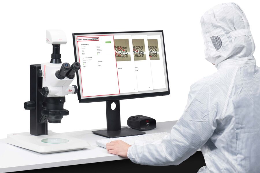 Relatório de uma inspeção de stent.