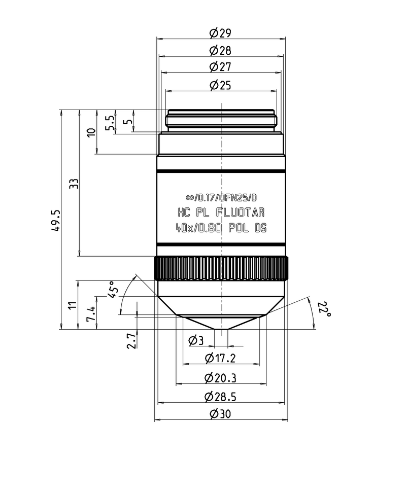 HC PL FLUOTAR 40x/0,80 POL DS