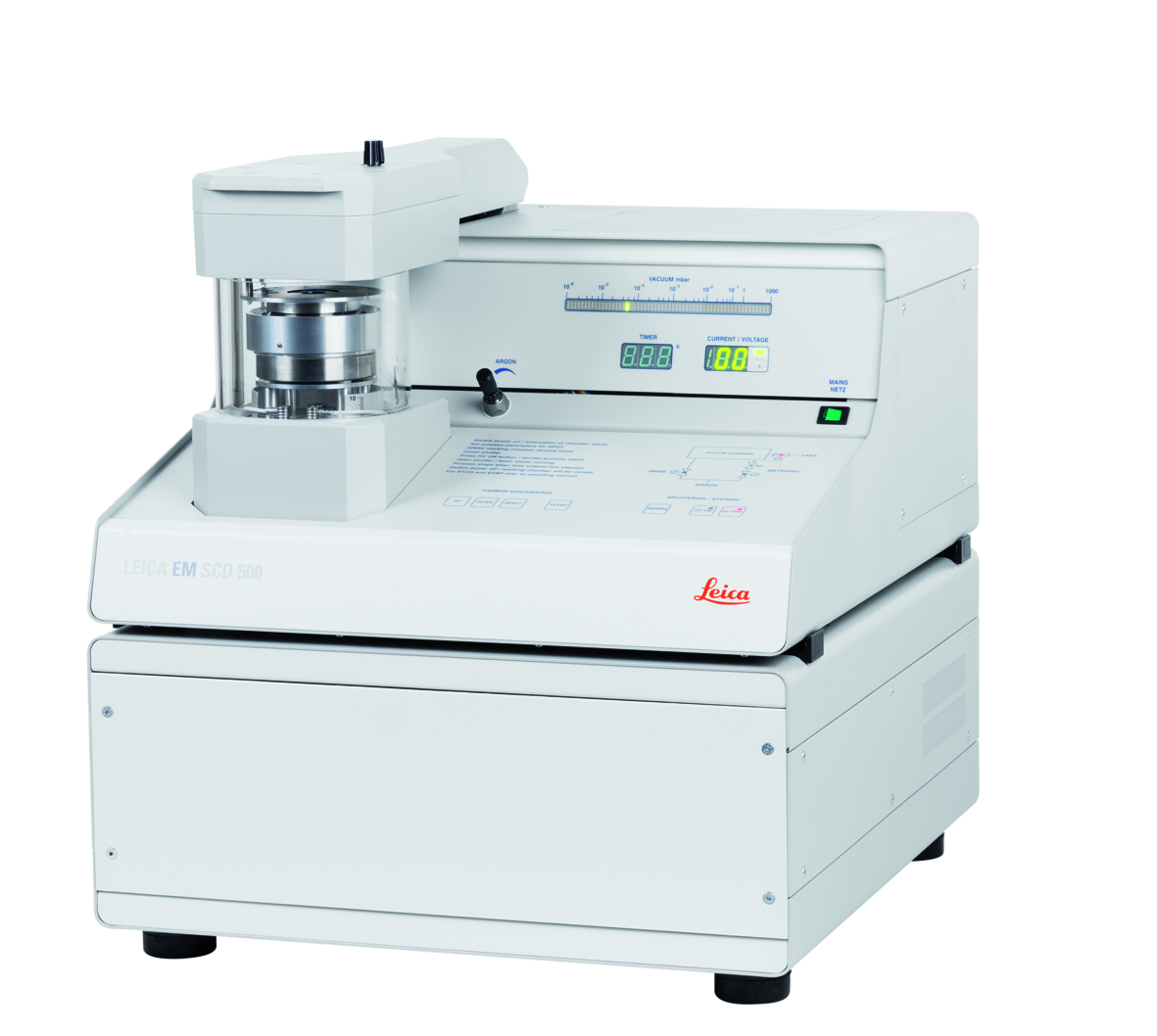 Pulverizador para cobertura a alto vácuo Leica SCD500 Pulverizador para cobertura a alto vácuo Leica SCD500