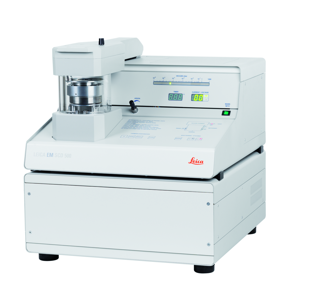 The Leica SCD500 high vacuum sputter coater