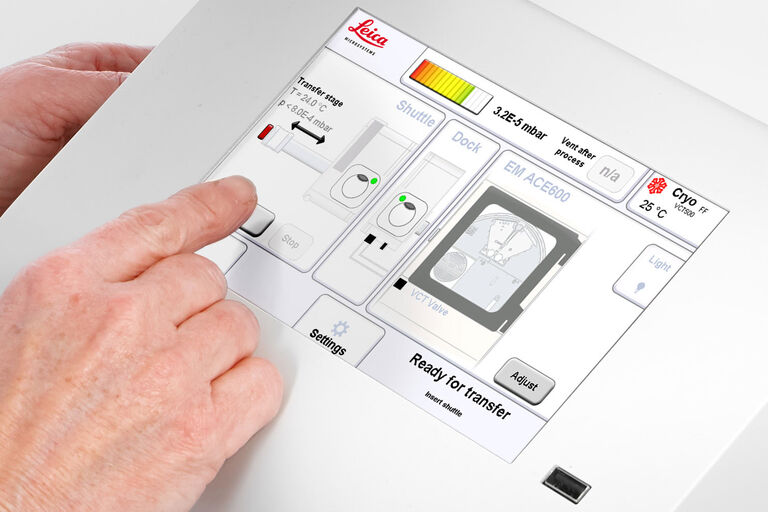 Funcionamiento de la pantalla táctil del EM ACE600 con una interfaz de usuario basada en el flujo de trabajo