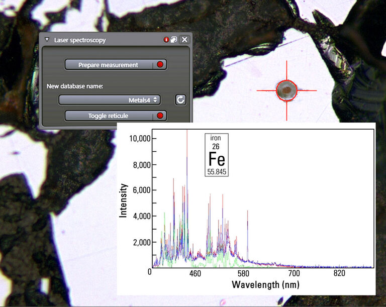 An iron bearing phase within a silicate host rock.