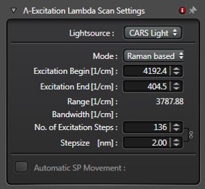 Defining spectral scan parameters in the Lambda Scan Window.
