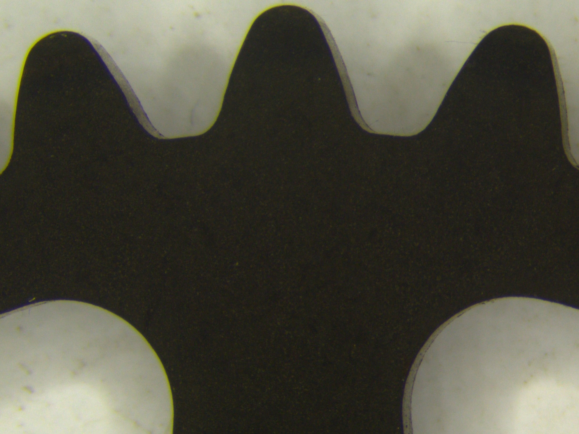 Sprocket - RL with crossed polarizers: Reflective areas