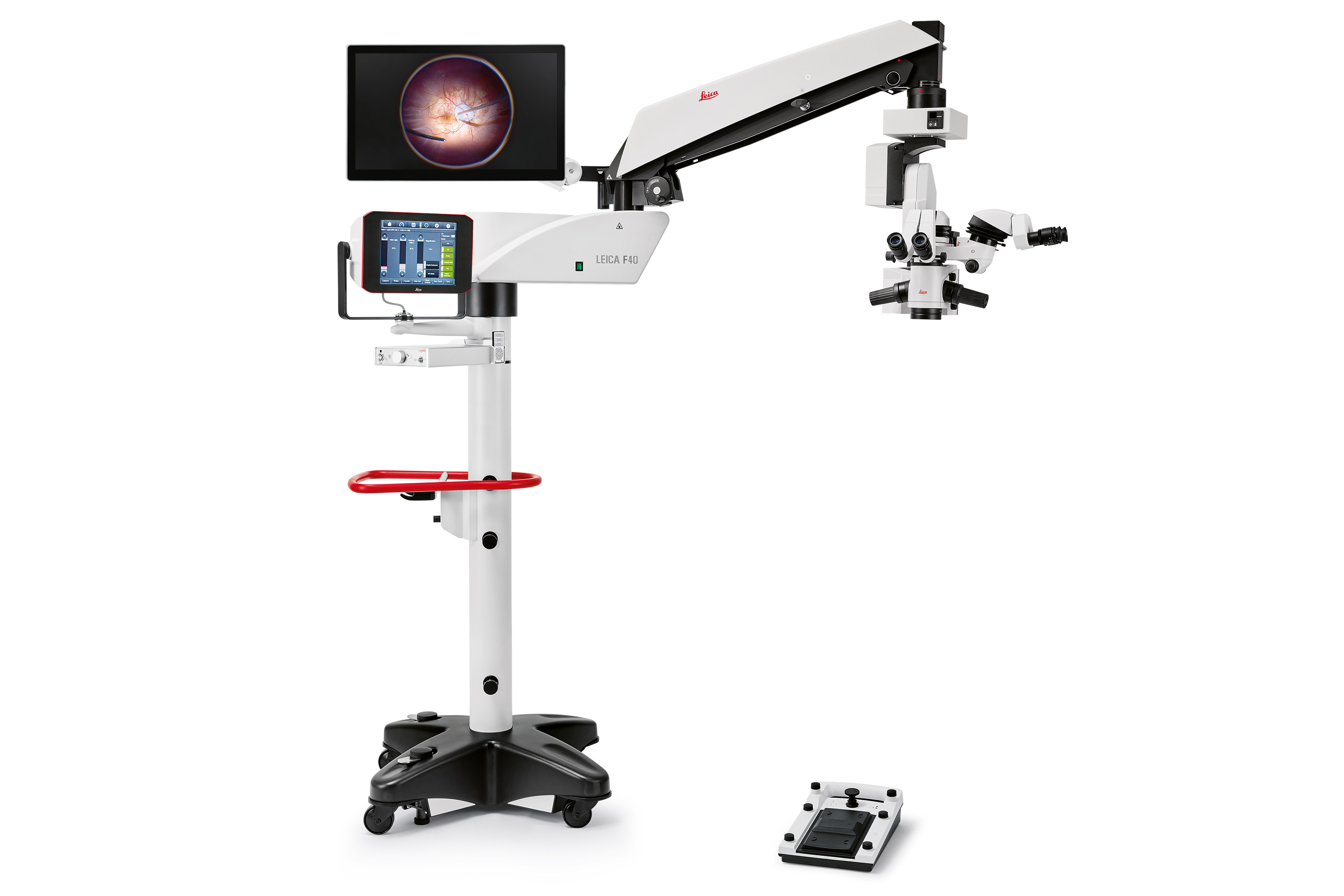The Leica M844 F40 surgical microscope for ophthalmic surgery.