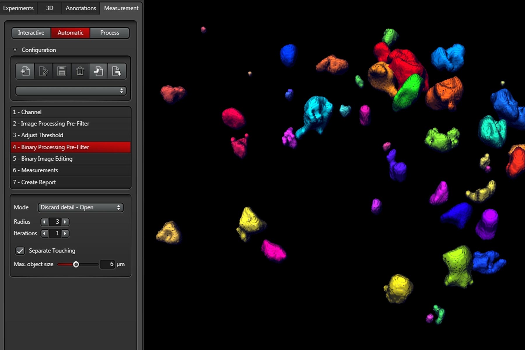 Software module for the analysis and measurement of 3D structures