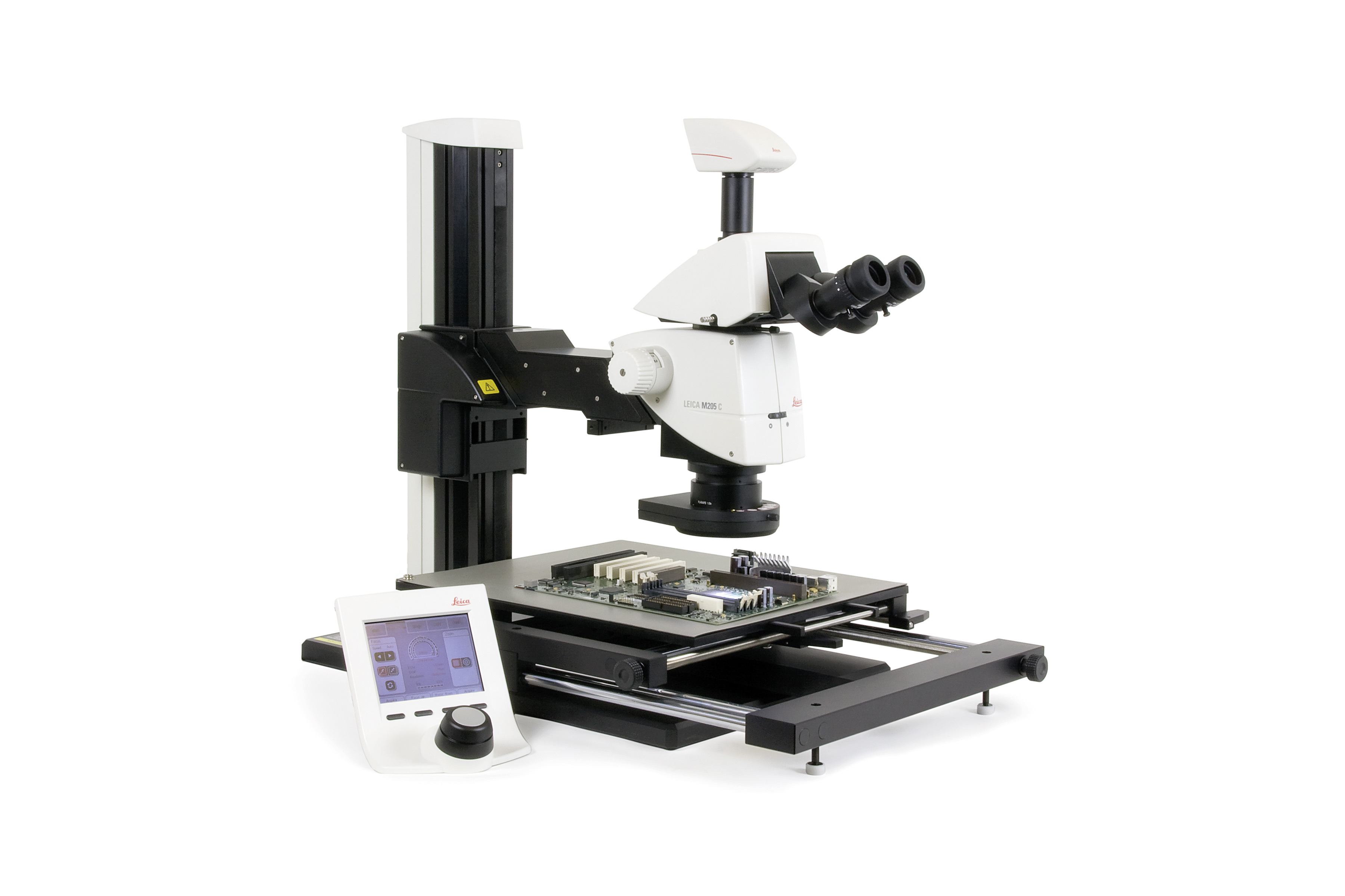 XY stage (optional) and universal base plate ground the system to reduce damage to sensitive electronic components.