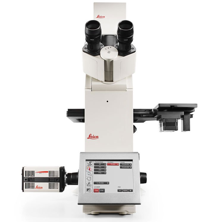 Inverses Forschungsmikroskop Leica DMi8 mit DFC9000 Mikroskop-Kamera